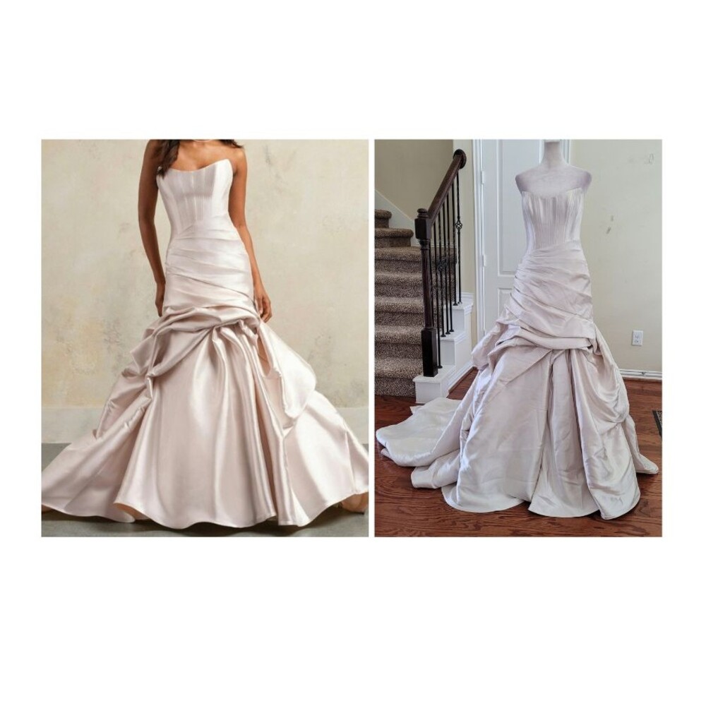 Maggie Sottero Ayan Wedding Dress 24MW773 Ice Pink Corset Lace Up Train Size 10